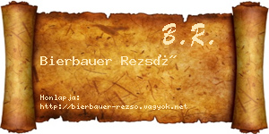 Bierbauer Rezső névjegykártya